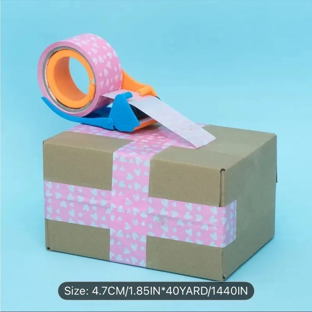Pink Heart Packaging Tape Shipping Packing Tape Cute Mailer Supplies 40 Yards